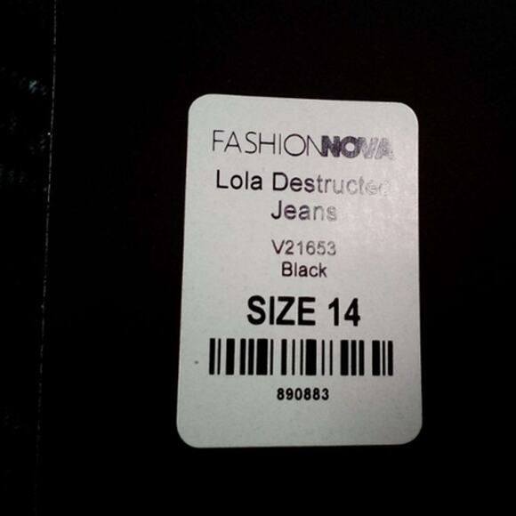 LOLA / Deconstructed Jeans OFF BLACK Size 14 Wide - Picture 4 of 5